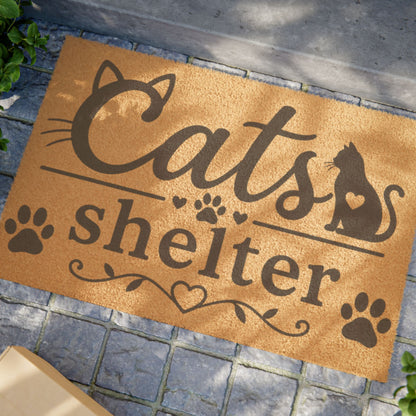 Cats Shelter Doormat – Decorative Welcome Mat with Paw Print Design