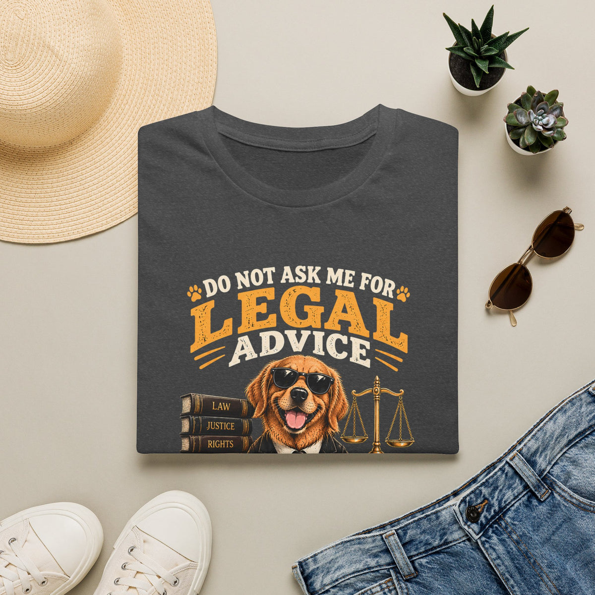Attorney Dog T-Shirt — "Do Not Ask Me for Legal Advice, You Will End Up with a New Dog"