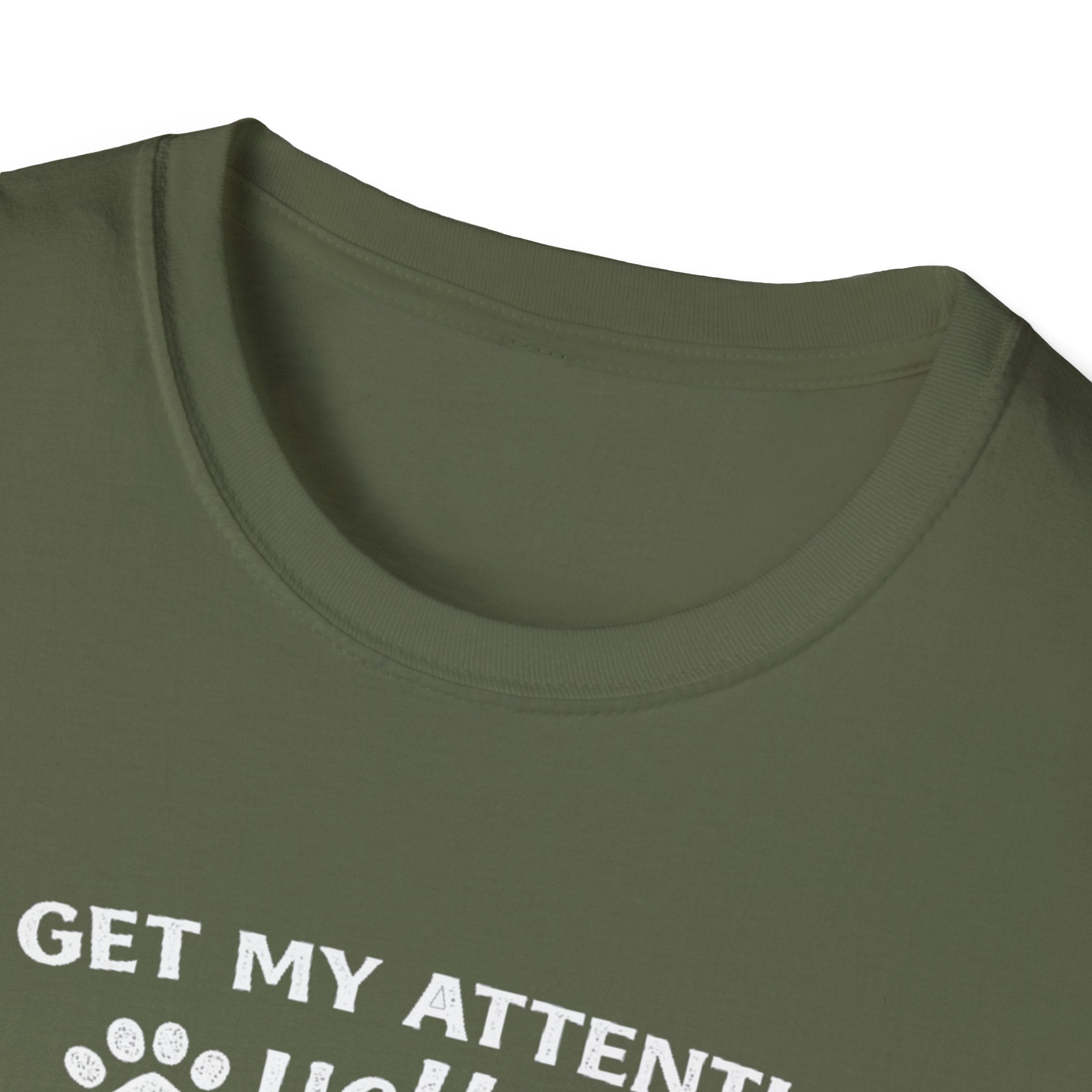 Camiseta para amantes de los gatos: «Para llamar mi atención, grita miau tan fuerte como puedas». Camiseta divertida para mascotas.