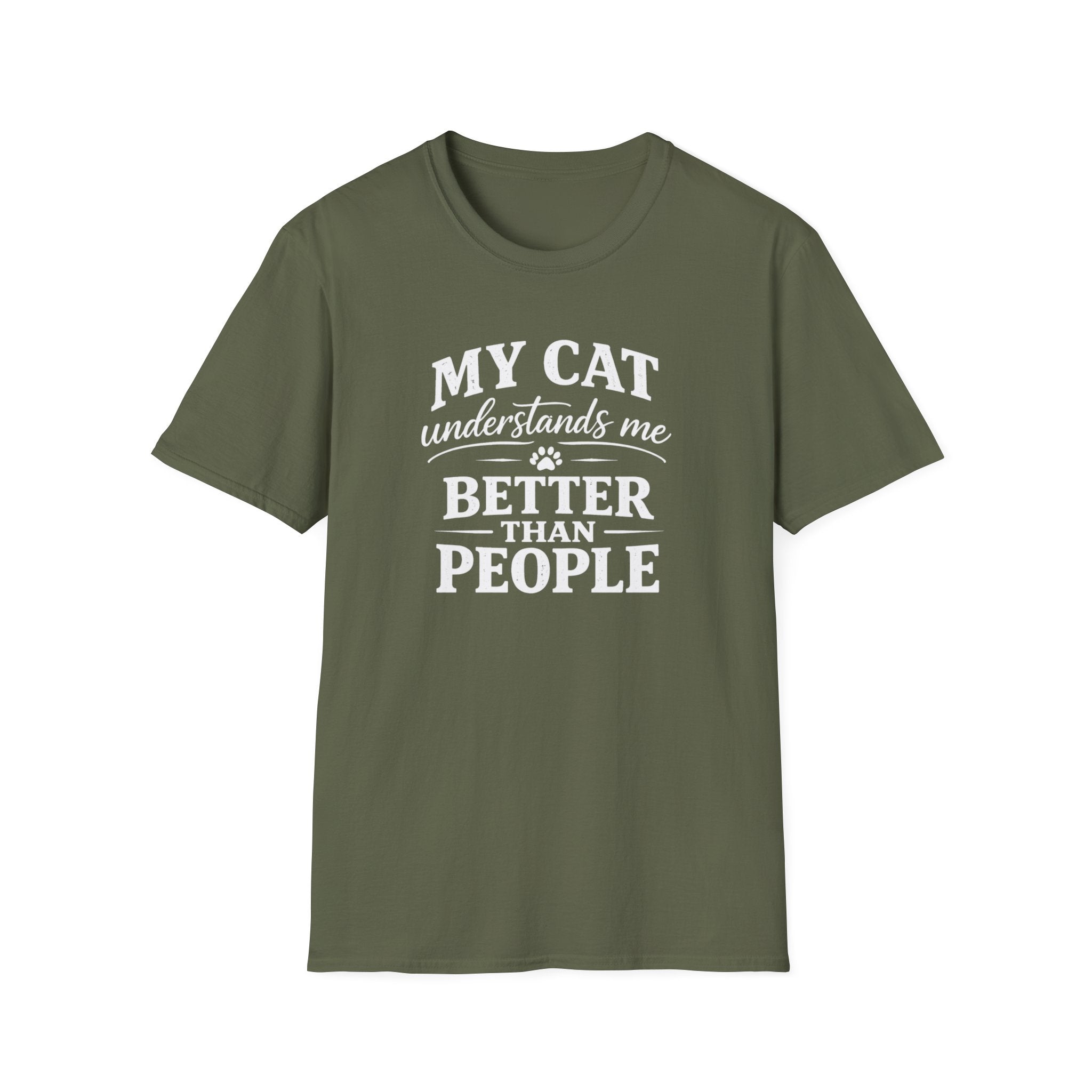 Cat Lover T-Shirt — "My Cat Understands Me Better Than People" Funny Pet Tee