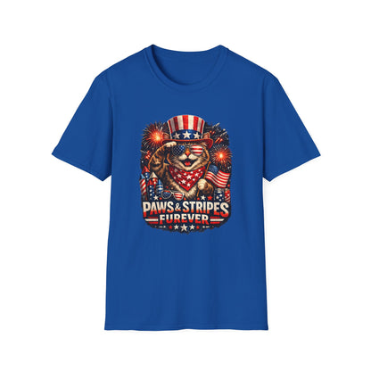 Patriotic Paws T-Shirt — “Paws & Stripes Forever” 4th of July Graphic Tee