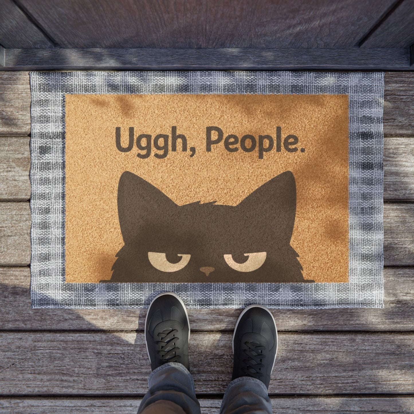 Felpudo — "¡Uggh, gente!" Felpudo de bienvenida de Grumpy Cat