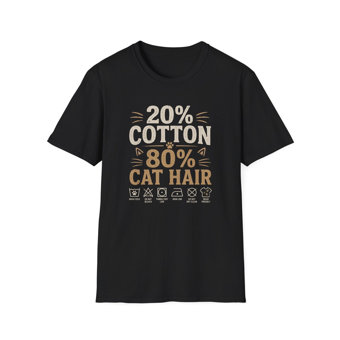 20% Cotton 80% Cat Hair T-Shirt — Funny Cat Lover Tee