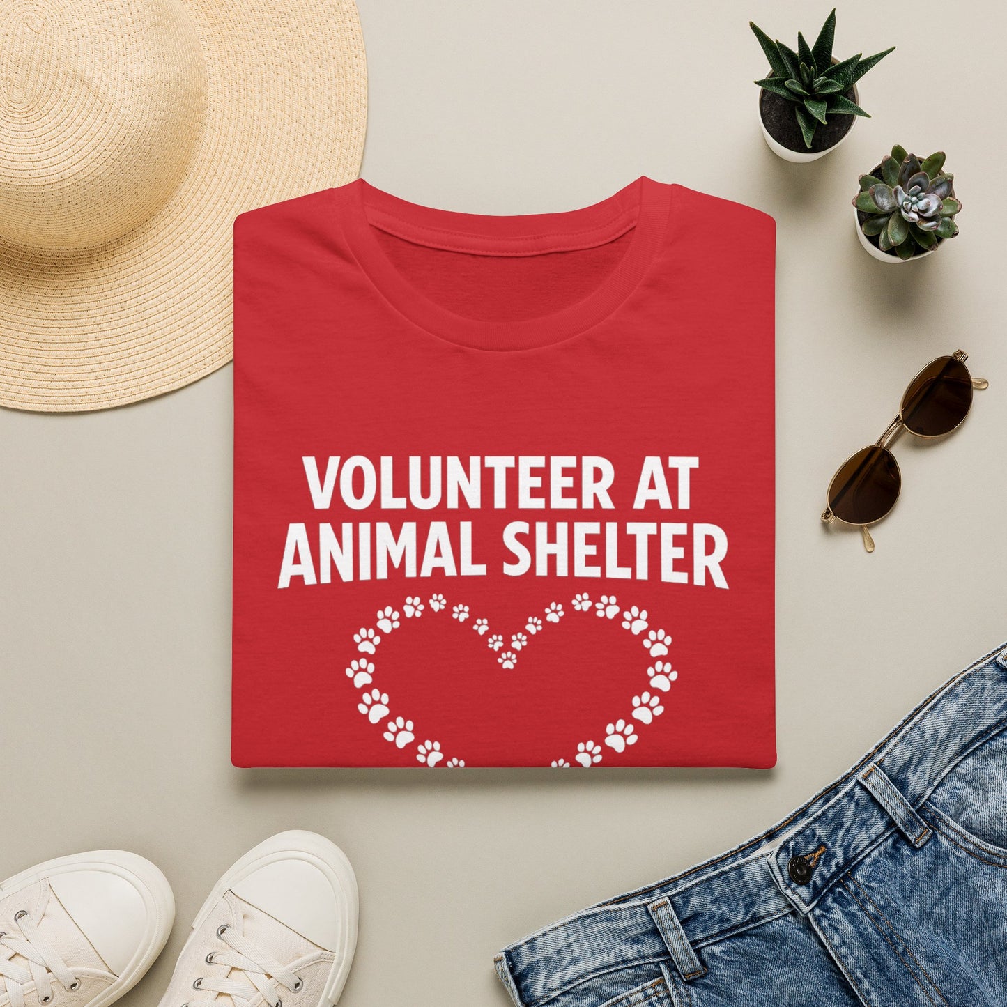Volunteer at Animal Shelter T-Shirt — Paw Heart Rescue Volunteer Tee
