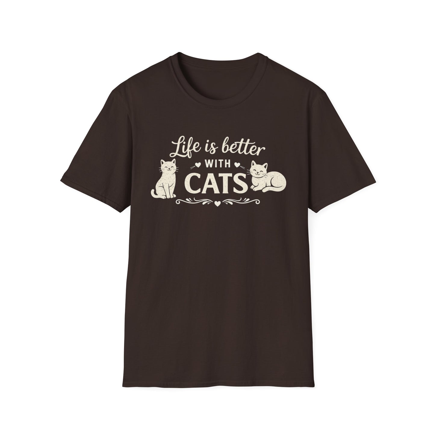 Camiseta "La vida es mejor con gatos" — Camiseta linda para amantes de los gatos