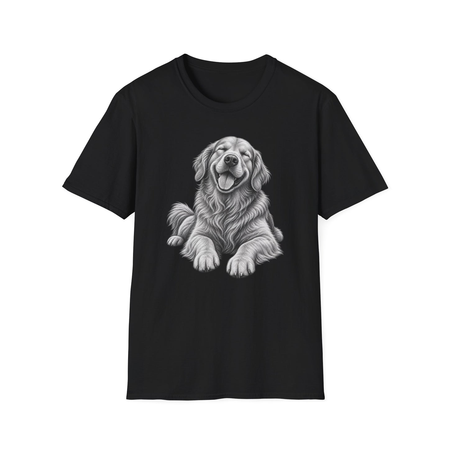 Golden Retriever Portrait T-Shirt — Smiling Dog Graphic Tee for Dog Lovers