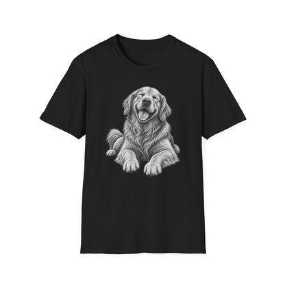 Golden Retriever Portrait T-Shirt — Smiling Dog Graphic Tee for Dog Lovers