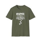 T‑Shirt — "Home Is Where the Paw Prints Lead To" Pet Lover Graphic Tee