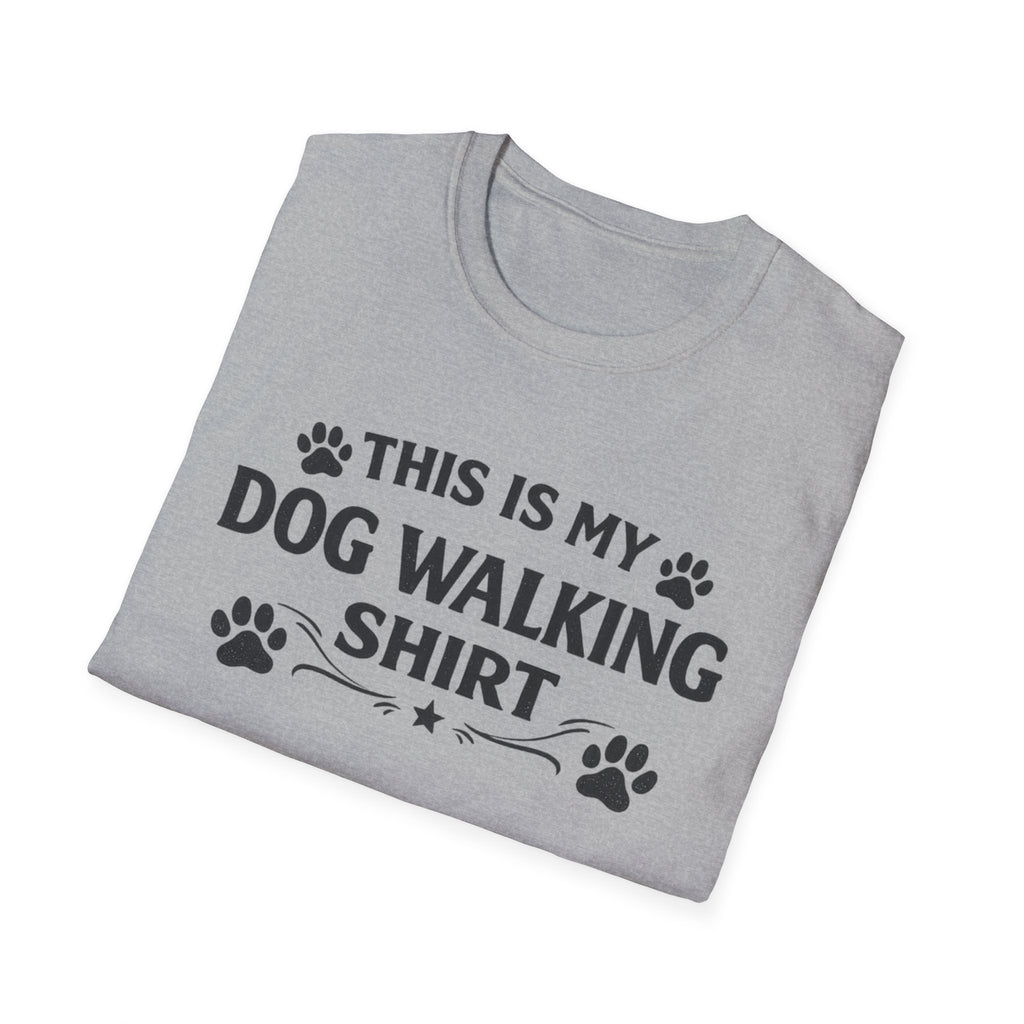Dog Walking T-Shirt — "This Is My Dog Walking Shirt" Paw Print Tee