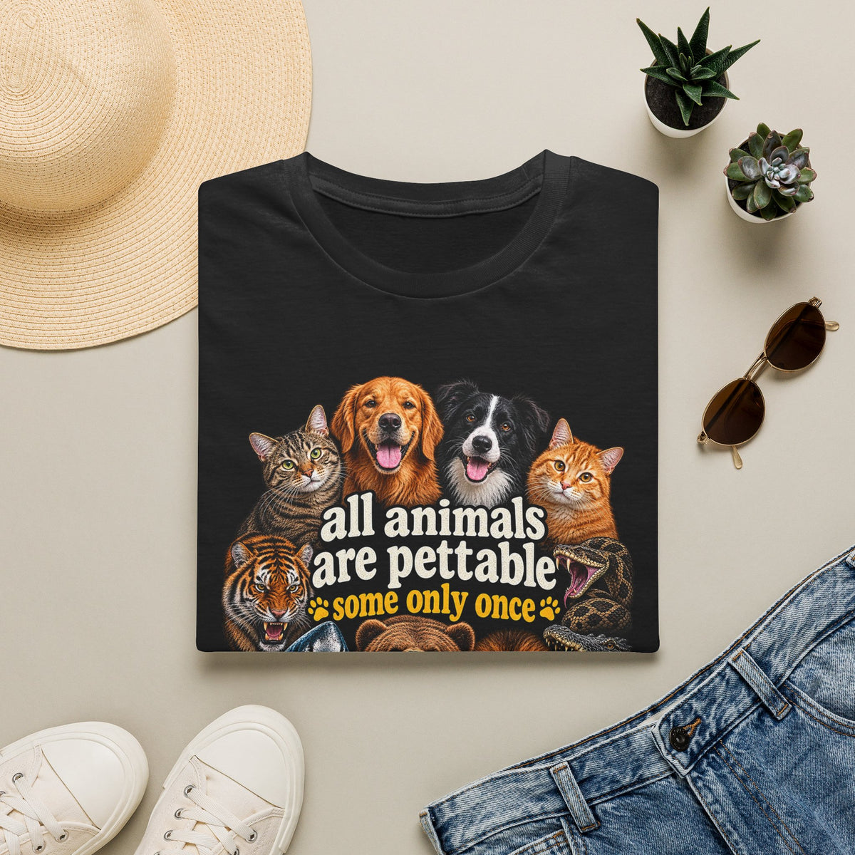 All Animals Are Pettable Graphic Tee – Funny Pet Lover T-Shirt