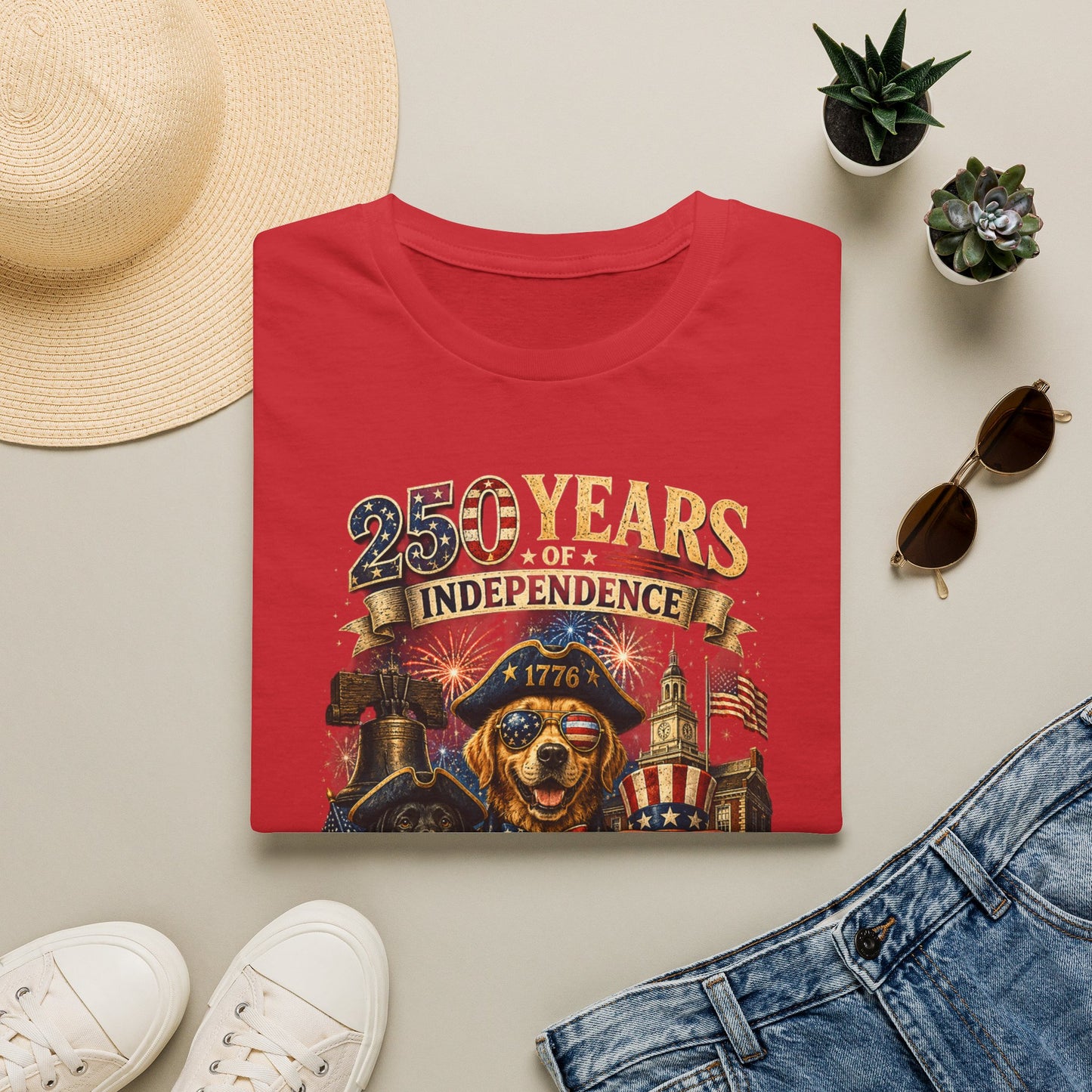 25 Years of Independence Dog T-Shirt — Paw Proud American 1776 Patriotic Tee