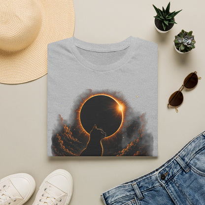 Eclipse Cat T-Shirt — Cosmic Solar Eclipse Cat Silhouette Tee
