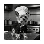 Digital download Chef Dog Poster — Matte Vertical Kitchen Wall Art (Yorkshire Terrier in Chef Hat)