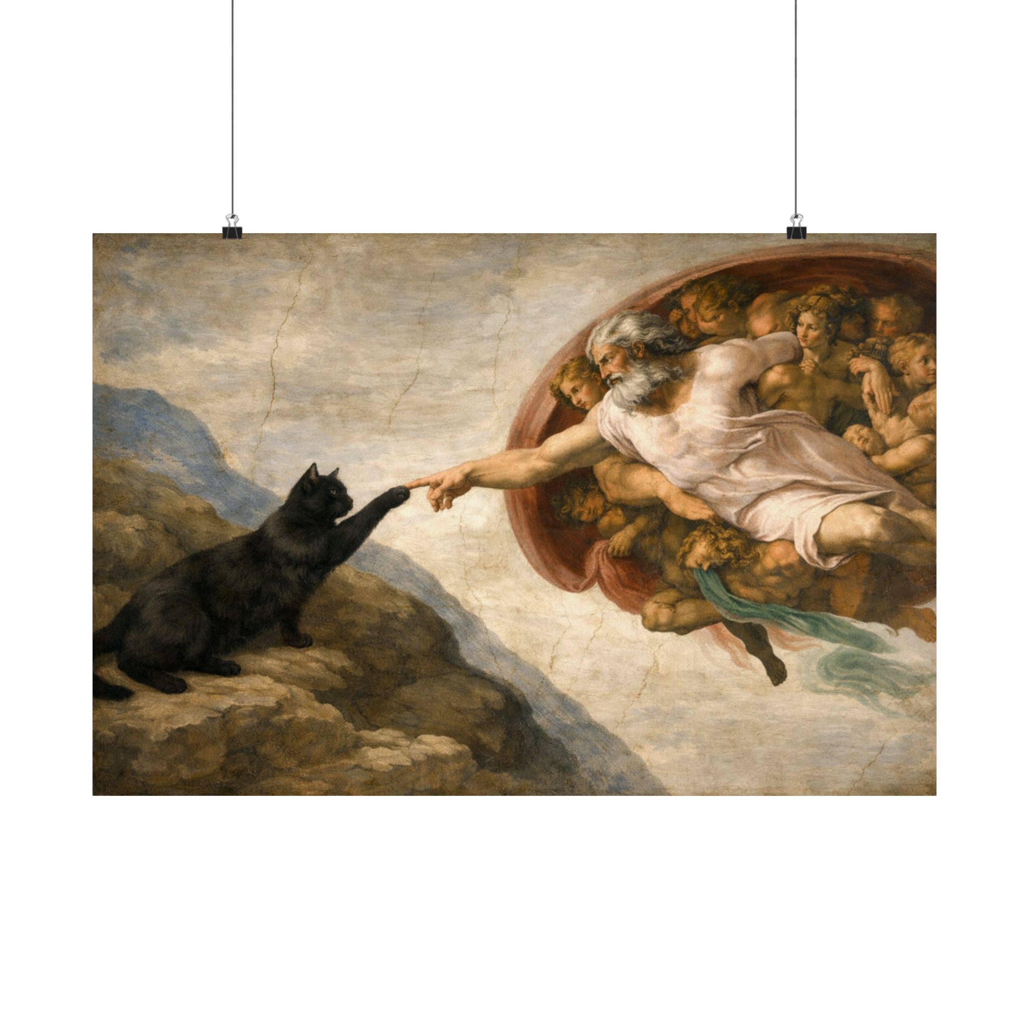 Digital download Creation of Cat: Matte Horizontal Art Poster