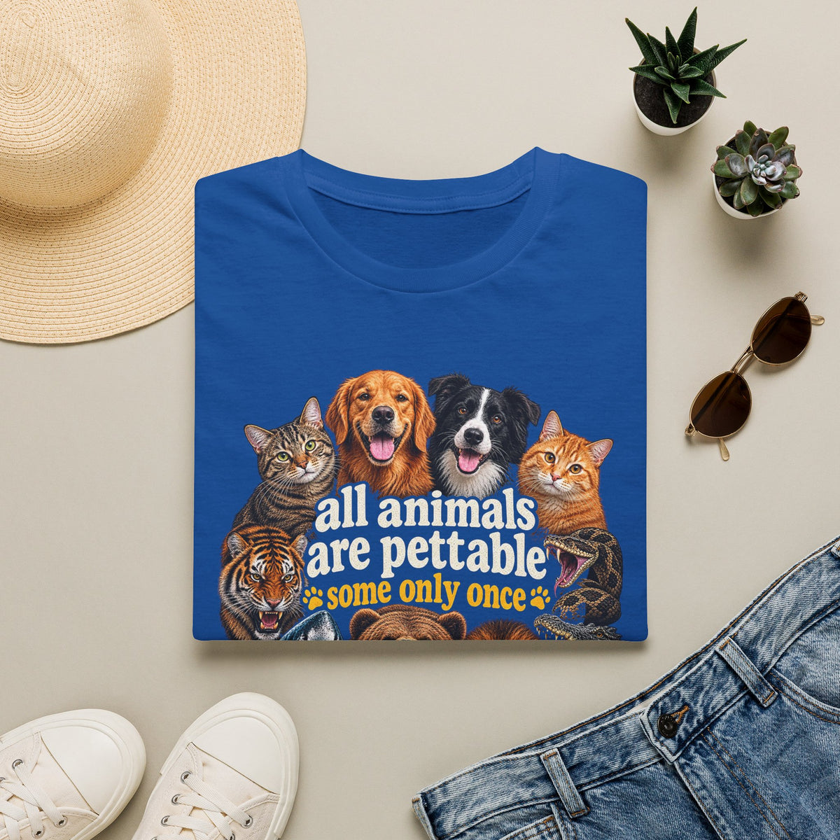All Animals Are Pettable Graphic Tee – Funny Pet Lover T-Shirt