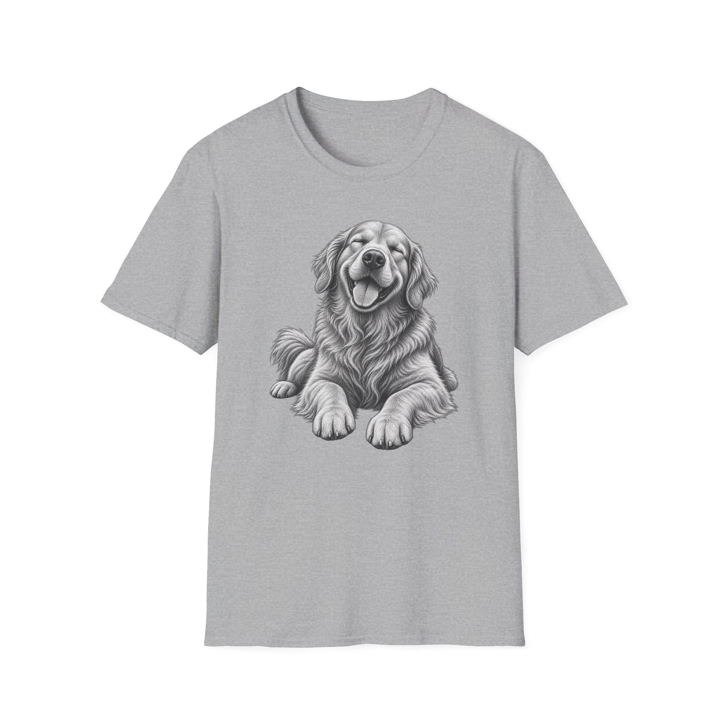 Golden Retriever Portrait T-Shirt — Smiling Dog Graphic Tee for Dog Lovers