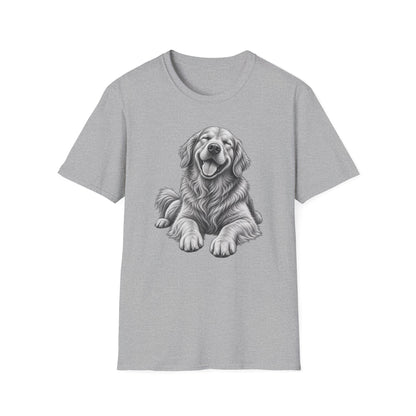Golden Retriever Portrait T-Shirt — Smiling Dog Graphic Tee for Dog Lovers