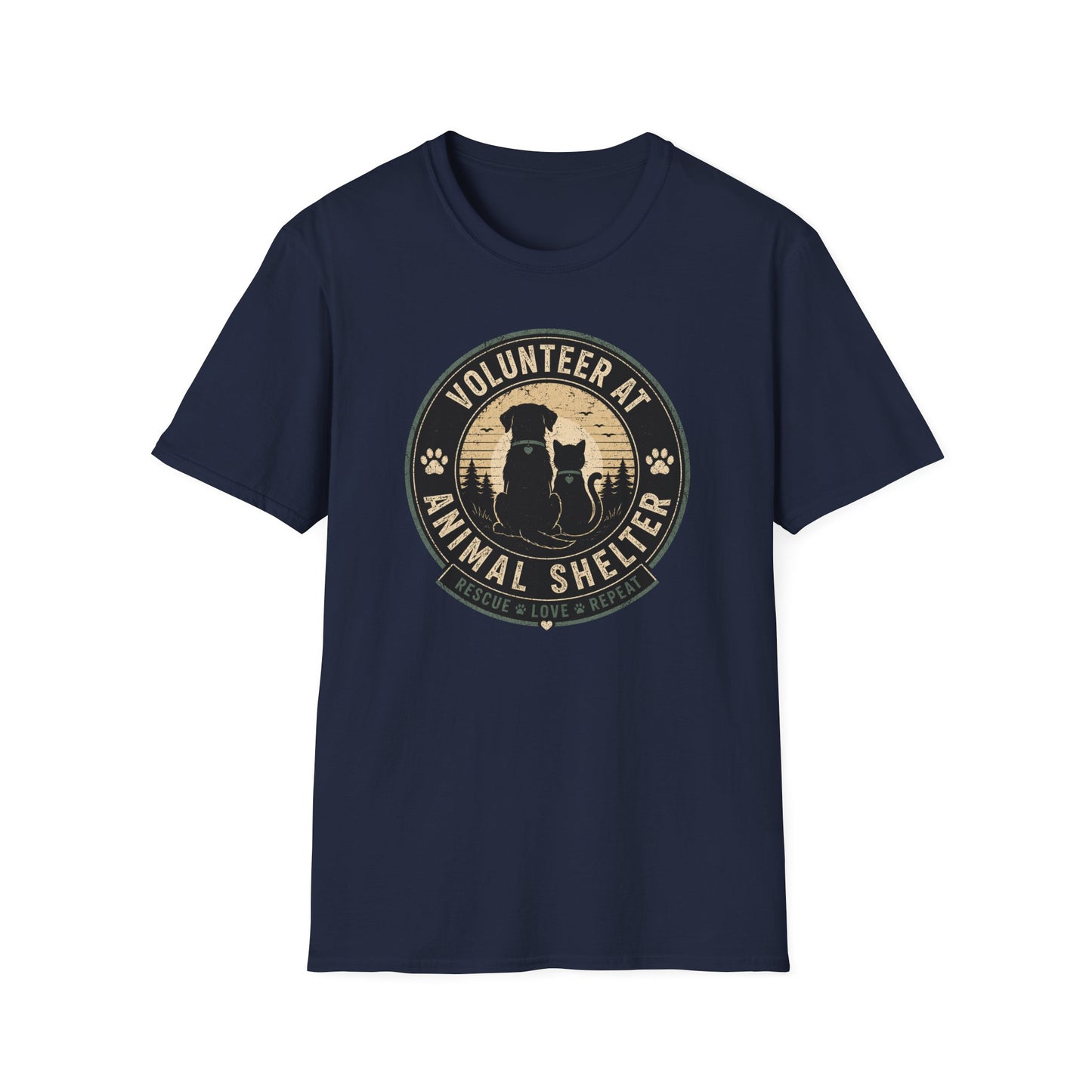 Volunteer at Animal Shelter T-Shirt — Rescue Pet Lover Tee