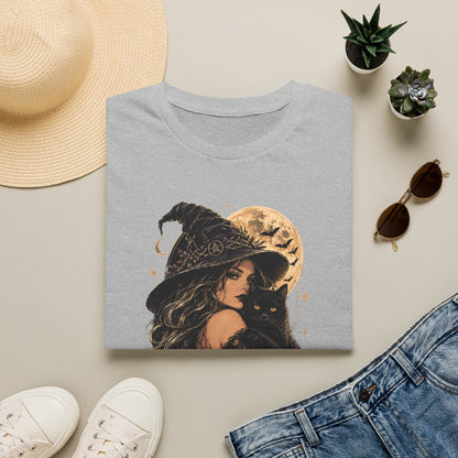 Witch & Black Cat Moon T-Shirt — Mystical Halloween Graphic Tee