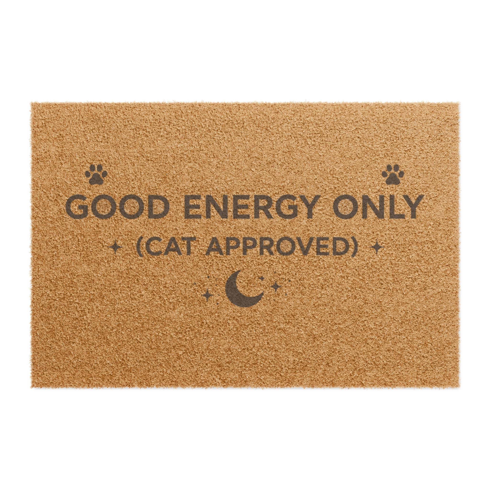 Good Energy Only (Cat Approved) Doormat — Funny Cat Lover Welcome Mat