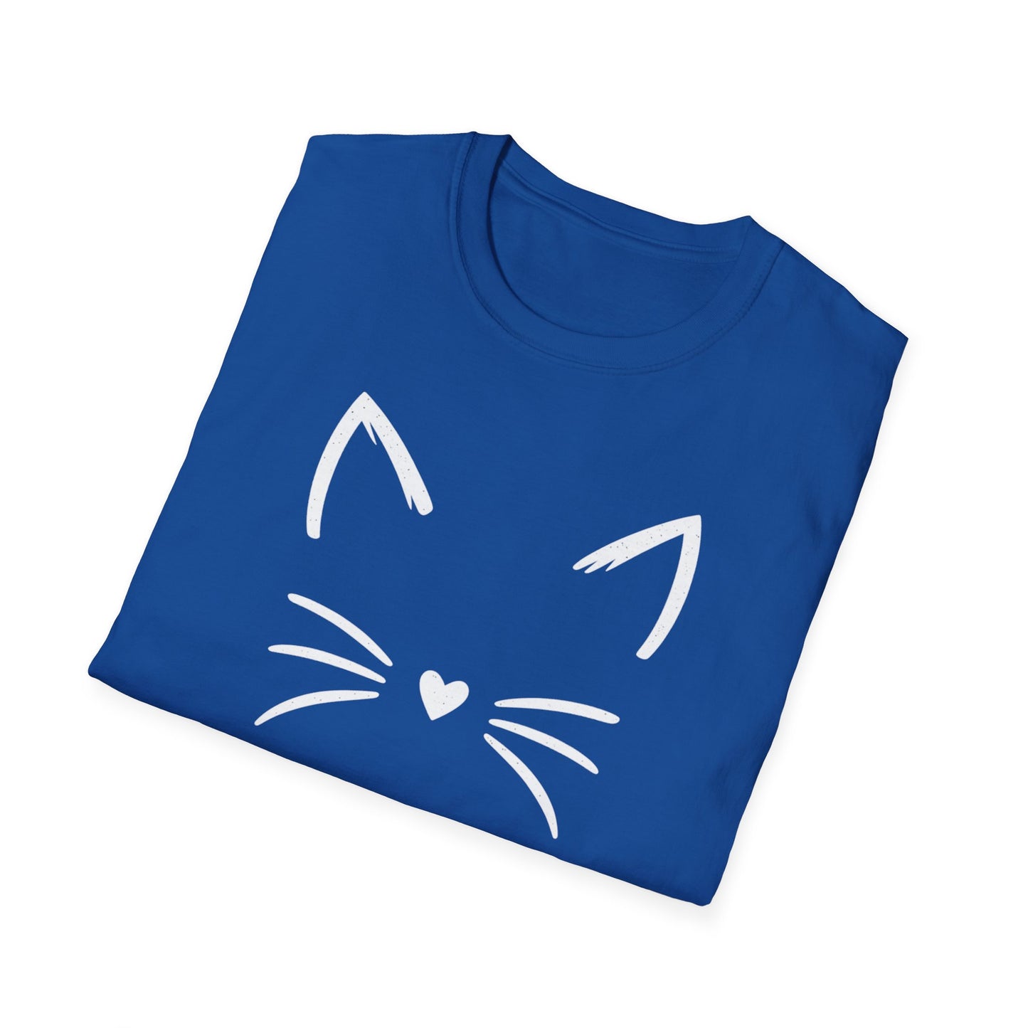 Camiseta con cara de gato y nariz de corazón: una linda camiseta con gráficos minimalistas para amantes de los gatos