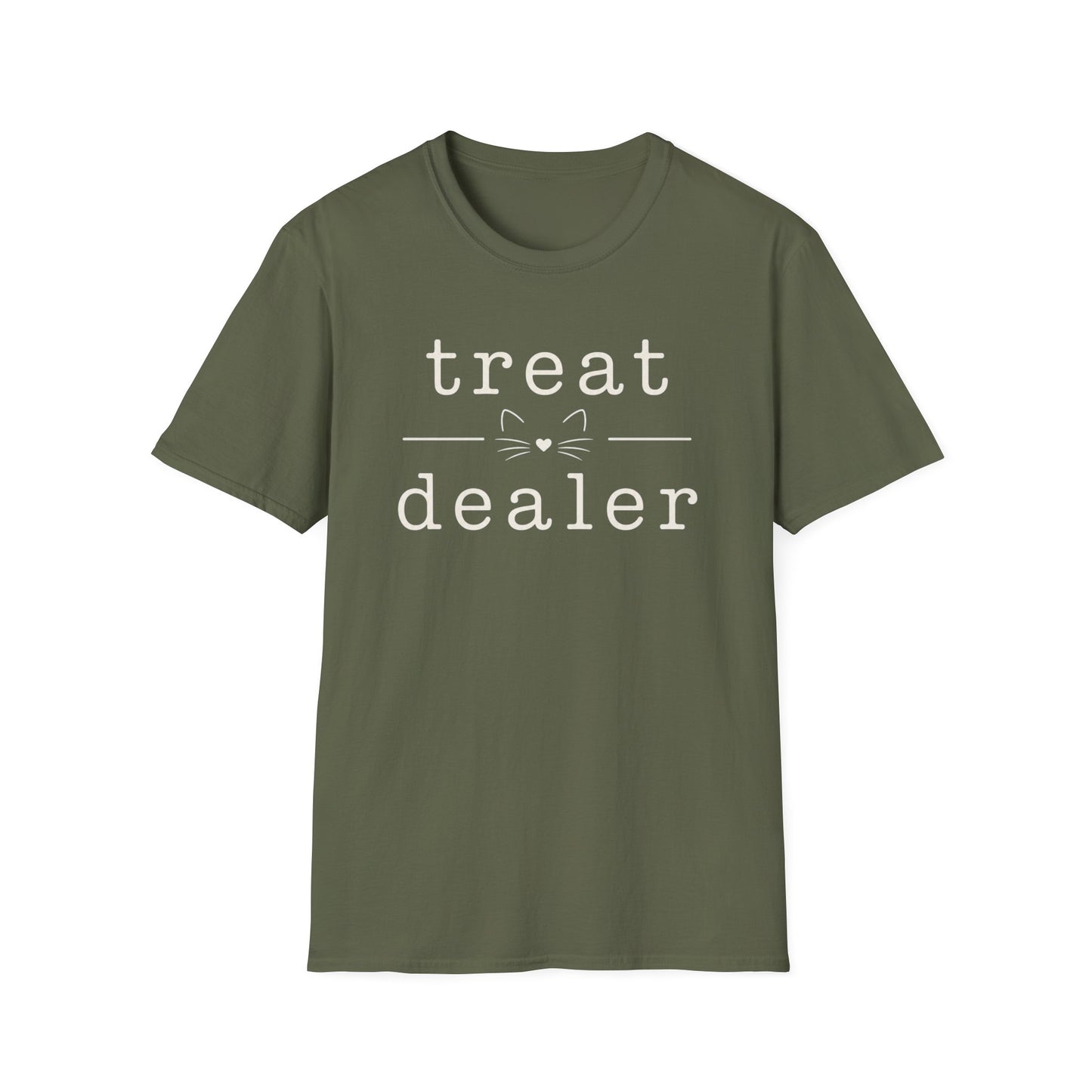 T-Shirt — "Treat Dealer" Cute Cat Treats Graphic Tee
