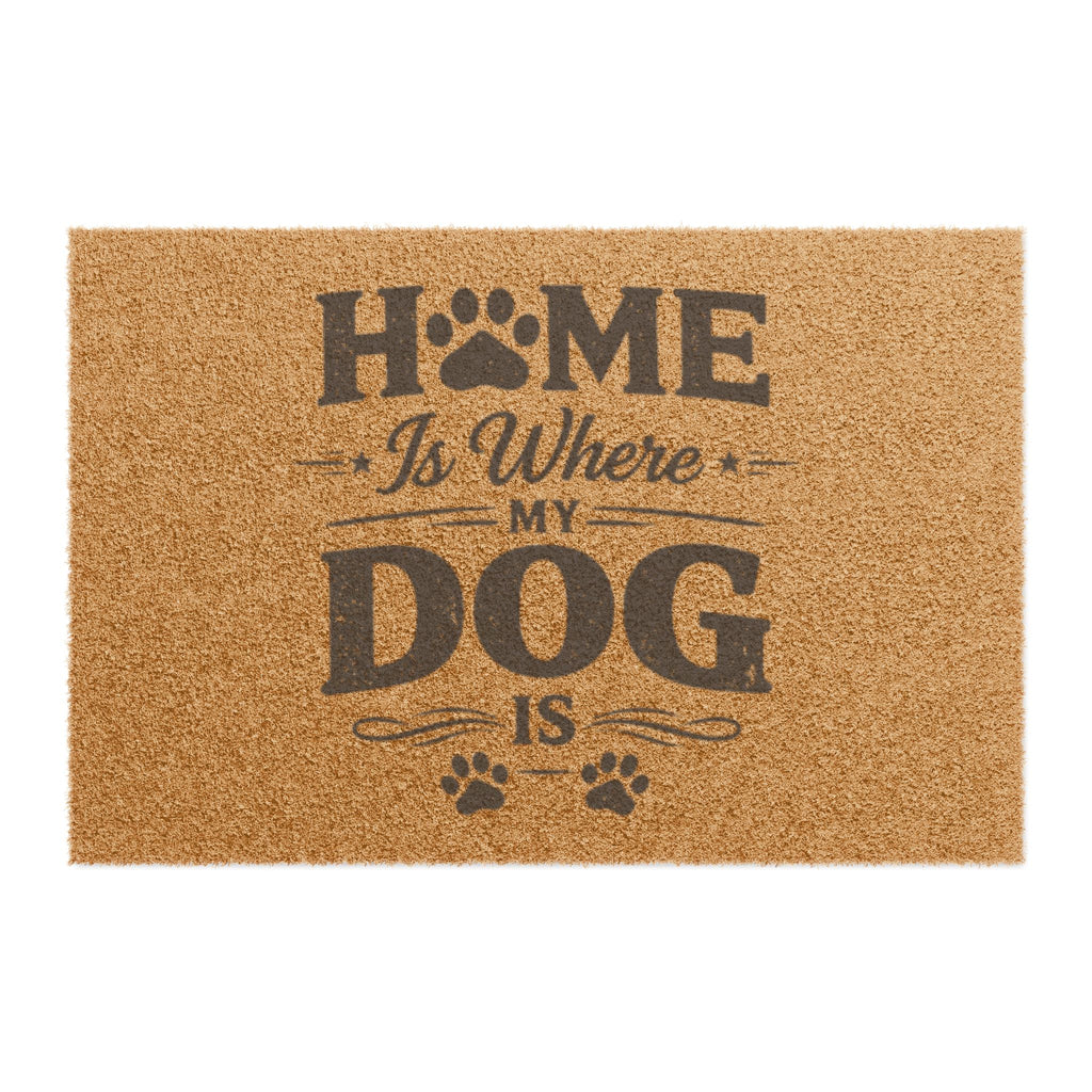 Doormat — "Home Is Where My Dog Is" Coir Welcome Mat for Dog Lovers
