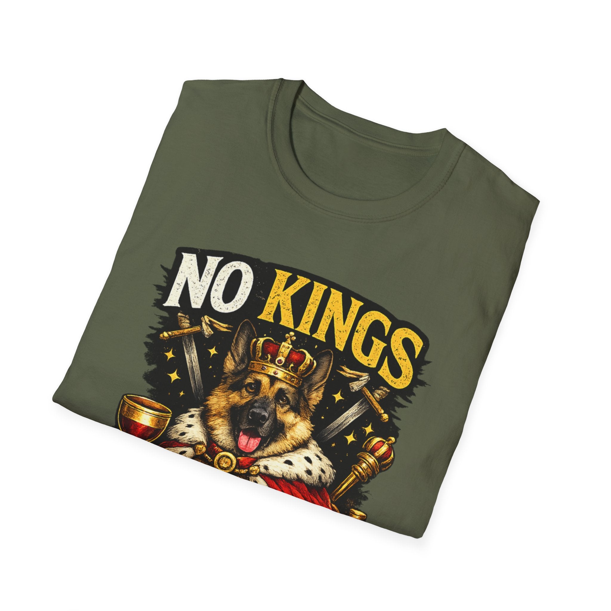 T-Shirt — "No Kings (Except My Dog)" German Shepherd Royalty Tee