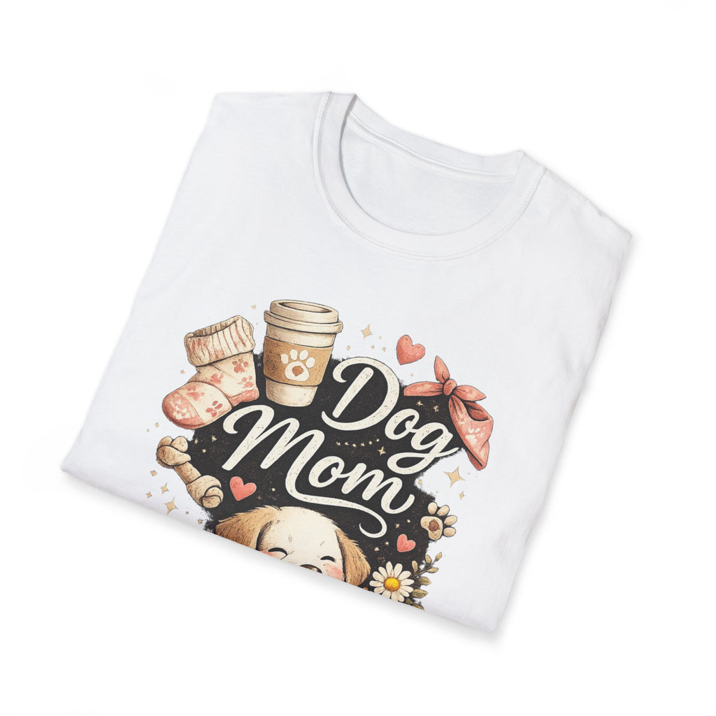 Dog Mom T-Shirt — Cute Puppy, Coffee & Floral Design