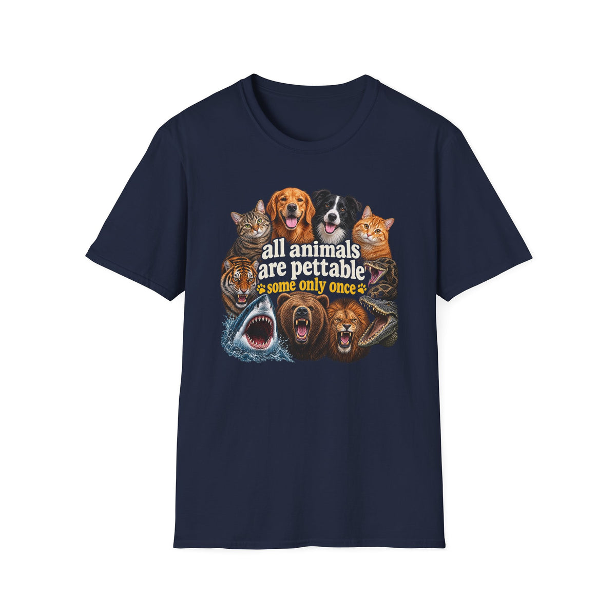 All Animals Are Pettable Graphic Tee – Funny Pet Lover T-Shirt