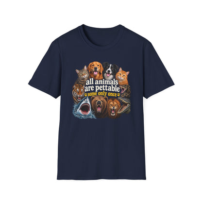 All Animals Are Pettable Graphic Tee – Funny Pet Lover T-Shirt