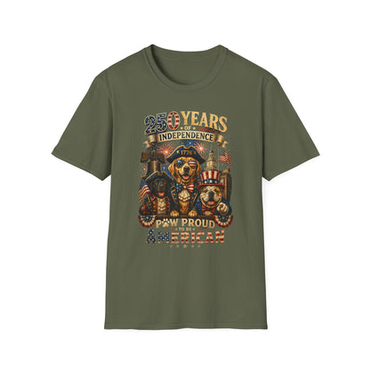 25 Years of Independence Dog T-Shirt — Paw Proud American 1776 Patriotic Tee