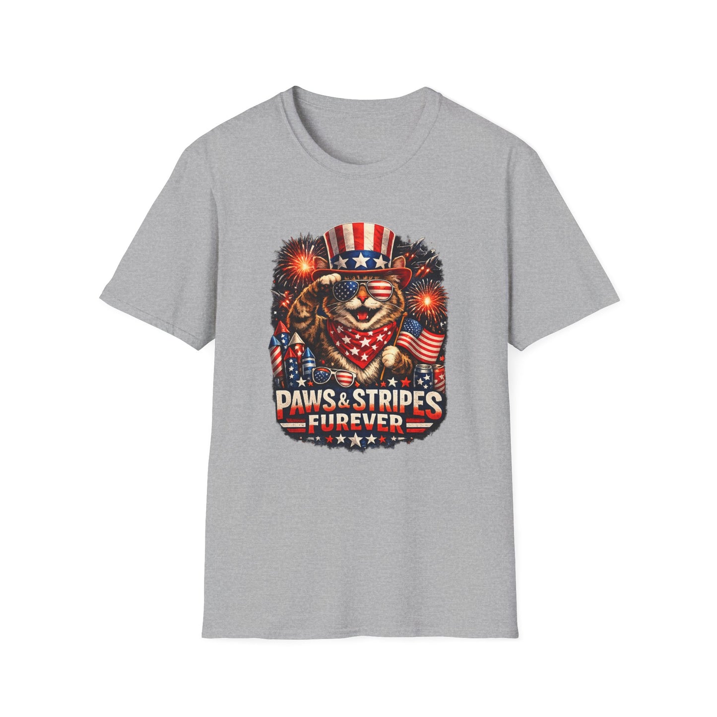 Patriotic Paws T-Shirt — “Paws & Stripes Forever” 4th of July Graphic Tee