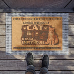 Cat Doormat - "A Home Without a Cat Is Just an Empty House" Welcome Mat for Cat Lovers