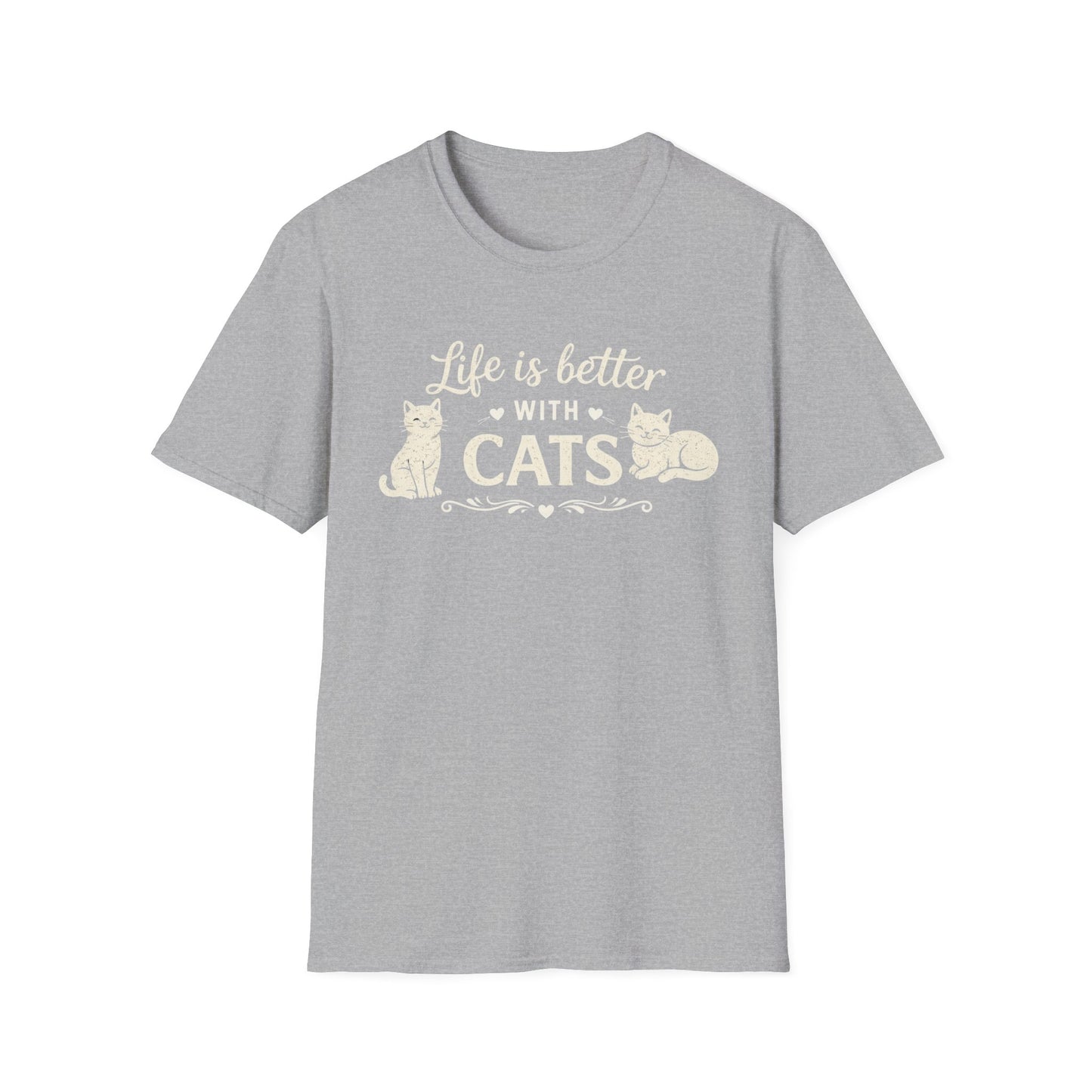 Camiseta "La vida es mejor con gatos" — Camiseta linda para amantes de los gatos