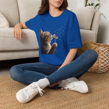 Cat Dandelion T-Shirt — Cute Kitten Blowing Dandelion Graphic Tee