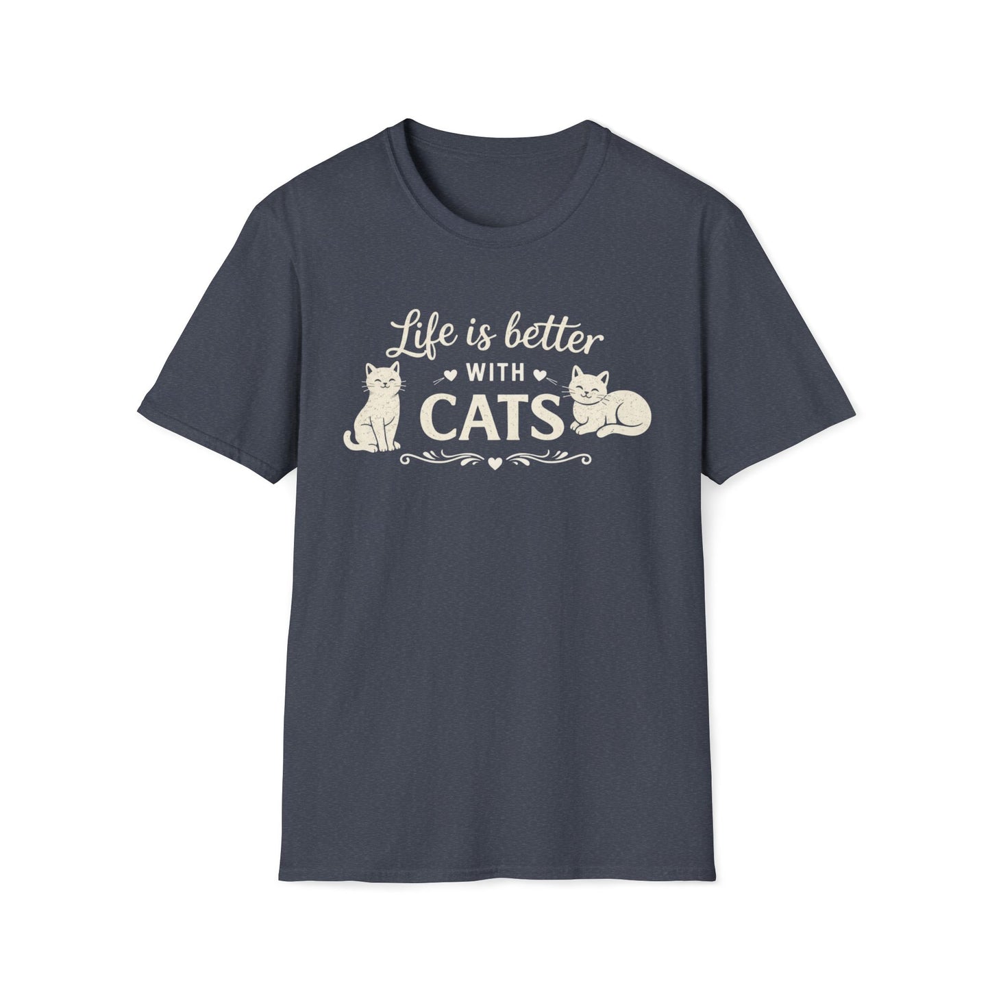Camiseta "La vida es mejor con gatos" — Camiseta linda para amantes de los gatos