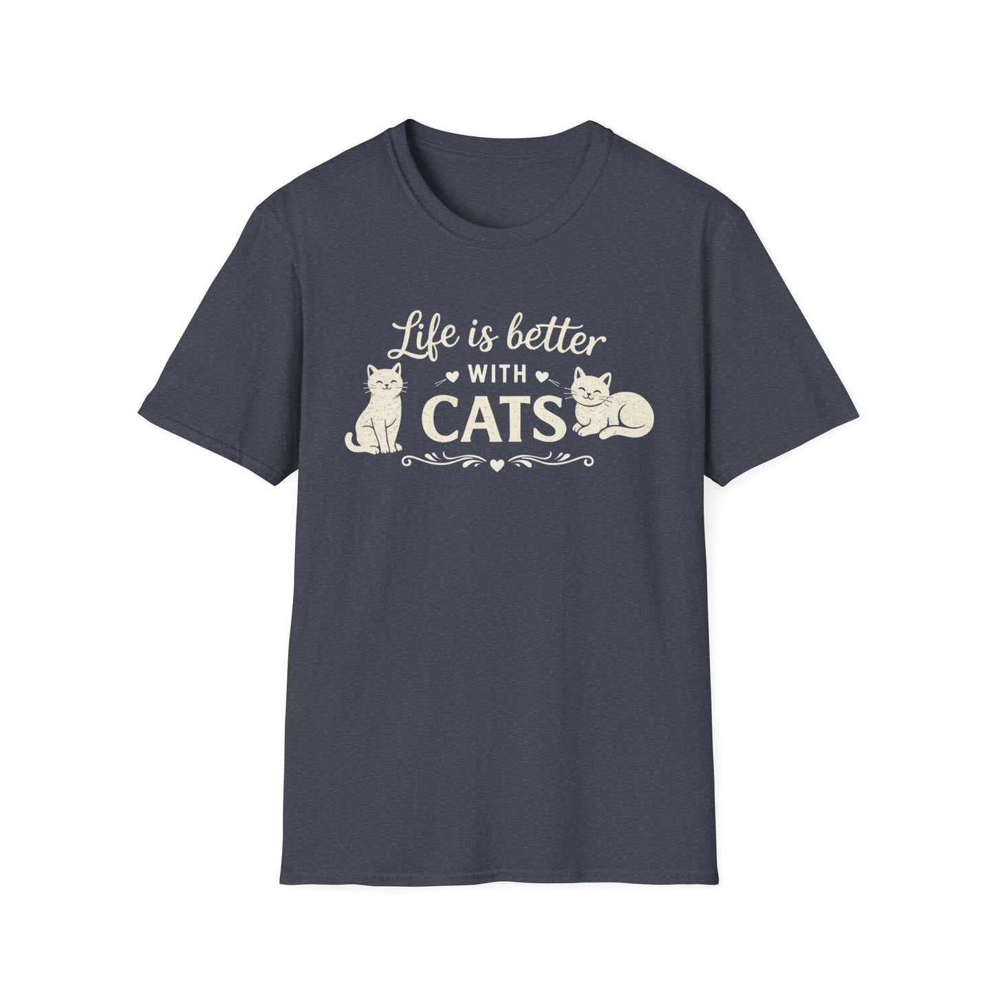 Camiseta "La vida es mejor con gatos" — Camiseta linda para amantes de los gatos