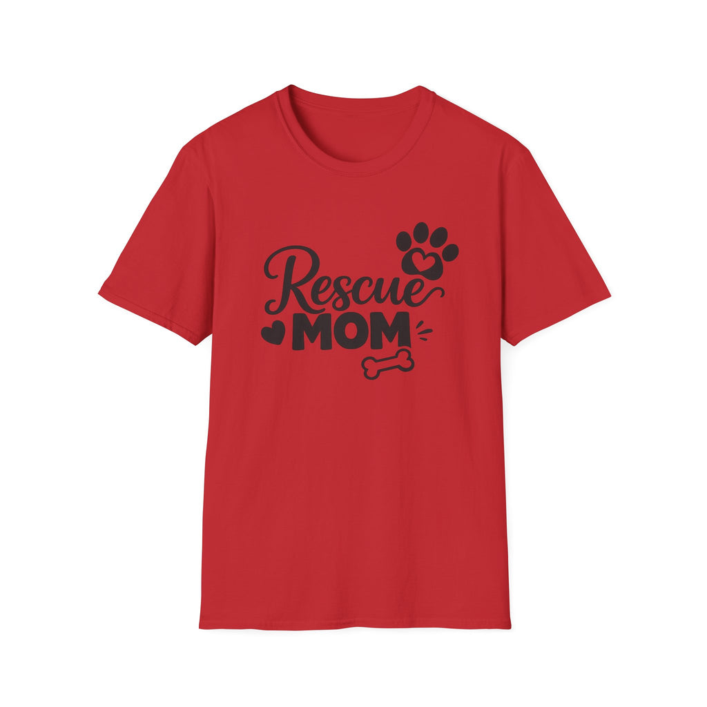 Camiseta Rescue Mom: Linda camiseta con estampado de perro rescatado para mamás de mascotas