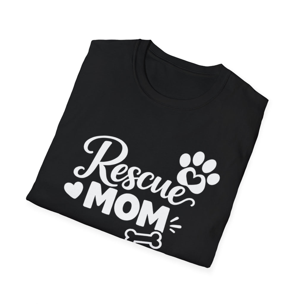 Rescue Mom T-Shirt — Dog Rescue Paw & Bone Tee for Pet Moms