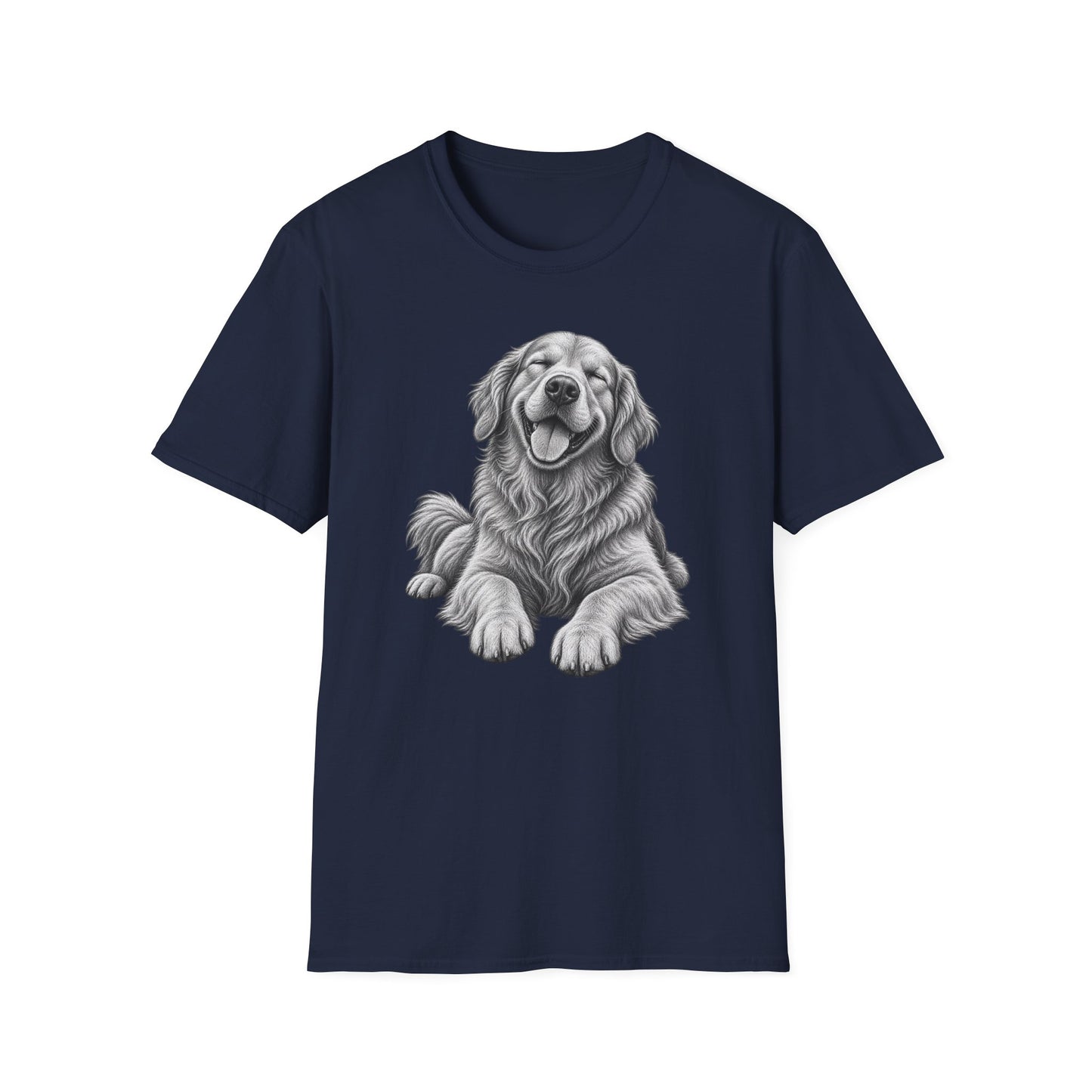 Golden Retriever Portrait T-Shirt — Smiling Dog Graphic Tee for Dog Lovers