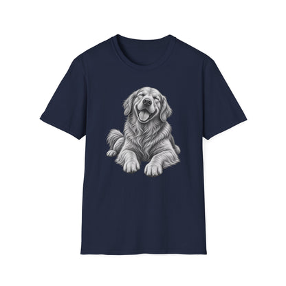 Golden Retriever Portrait T-Shirt — Smiling Dog Graphic Tee for Dog Lovers