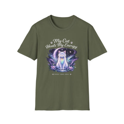 My Cat Heals My Energy T-Shirt — Spiritual Cat Lover Tee