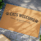 Cats Welcome Doormat — "Humans by Appointment Only" Funny Cat Lover Welcome Mat