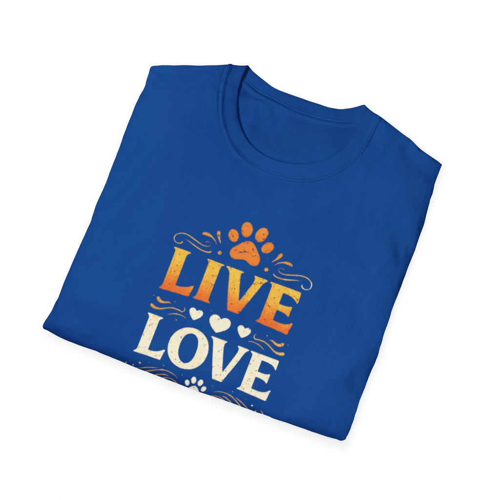 Camiseta "Live Love Meow": una linda camiseta con estampado de pata de gato para amantes de los gatos