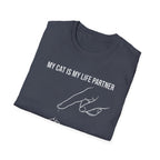 Cat Paw Partner T‑Shirt — "My Cat Is My Life Partner" Cute Cat Lover Tee