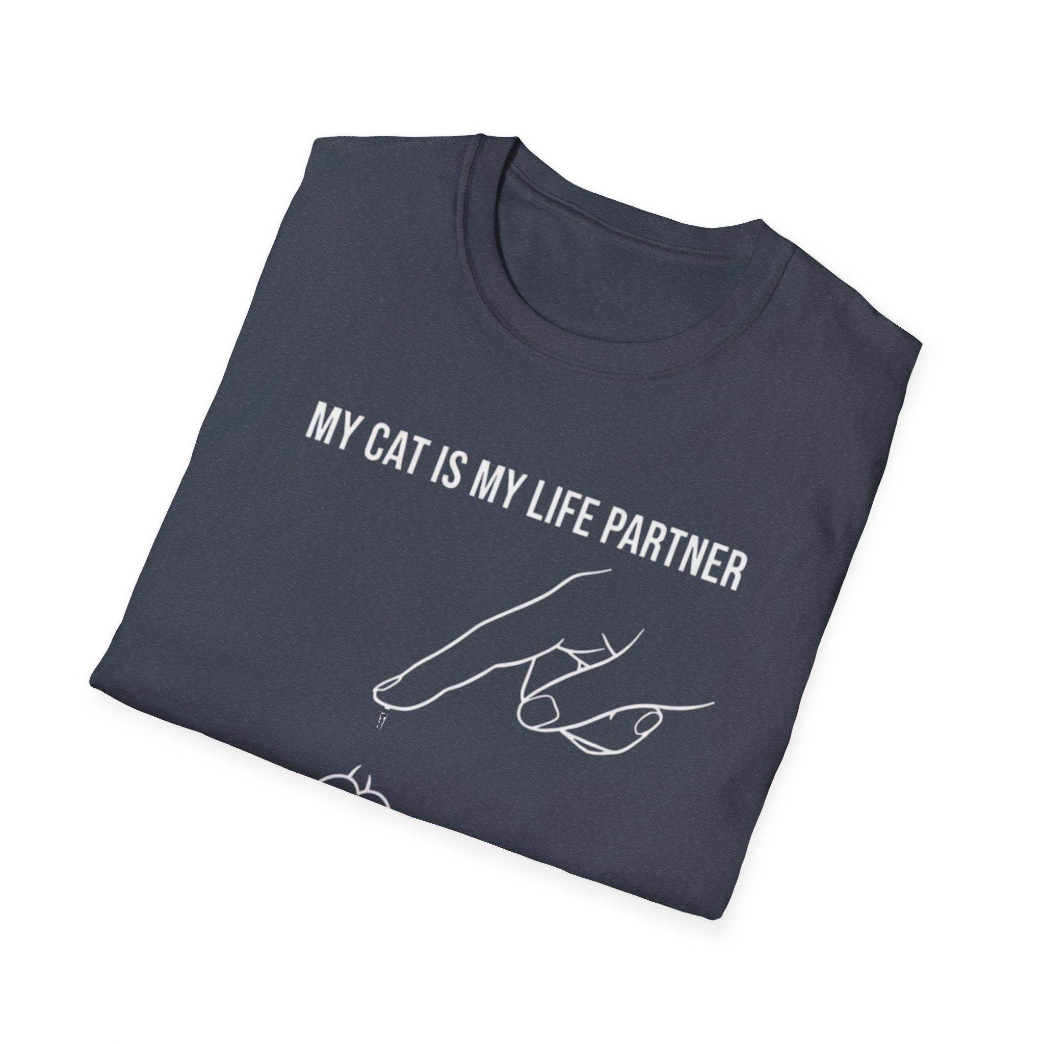 Cat Paw Partner T‑Shirt — "My Cat Is My Life Partner" Cute Cat Lover Tee