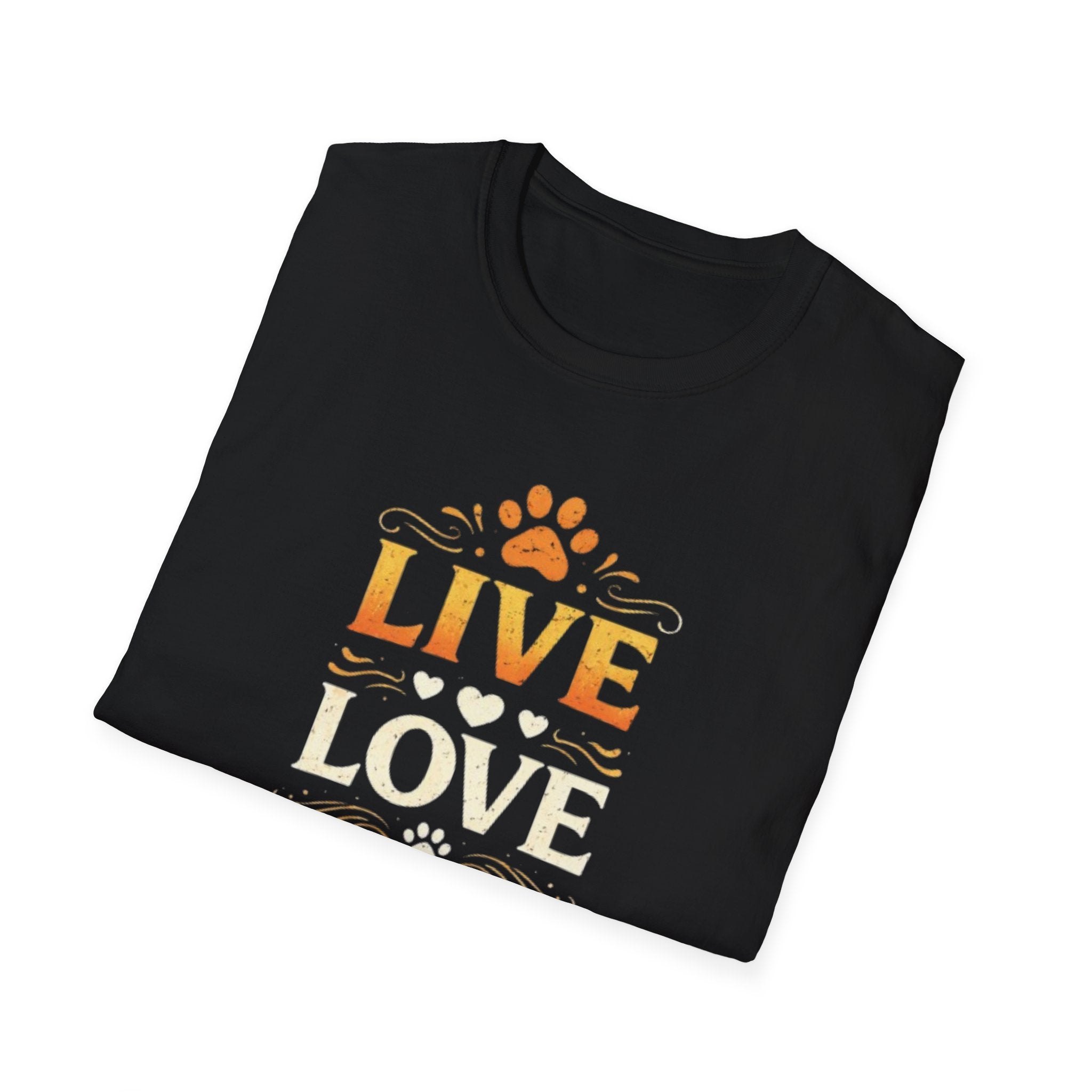 Camiseta "Live Love Meow": una linda camiseta con estampado de pata de gato para amantes de los gatos