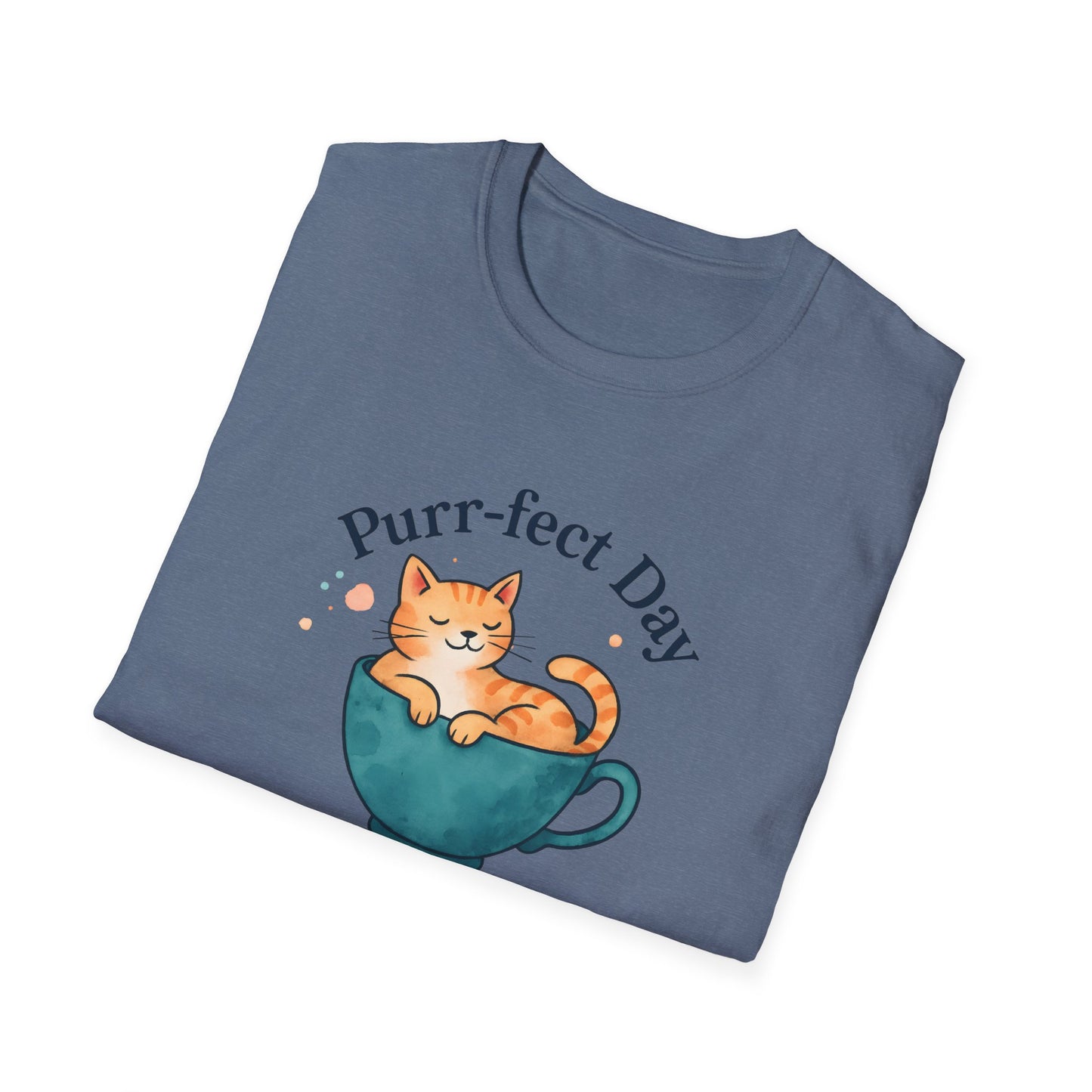 Camiseta de gato en taza de té