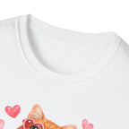 Cat Mama T-Shirt — Cute Cat with Hearts Graphic Tee for Cat Lovers